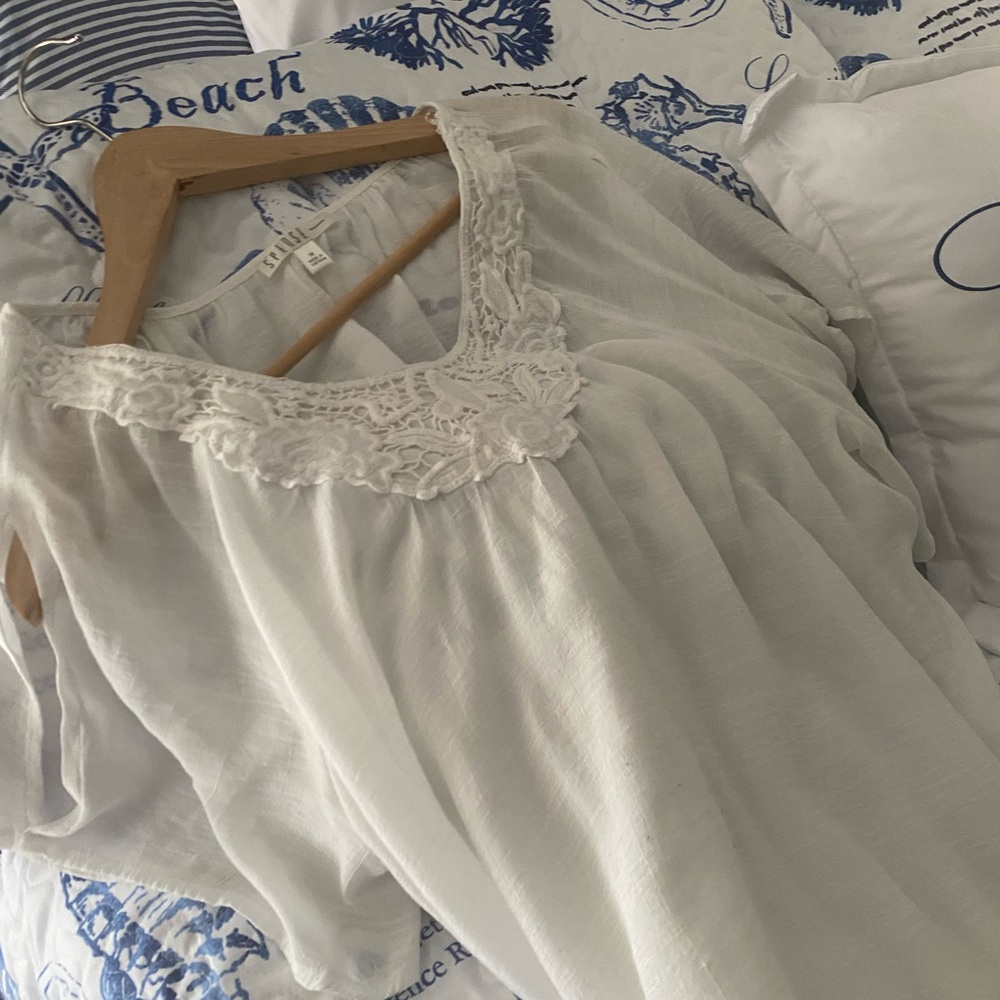 Spense White Lace Detail Women's Robe - Picture 11 of 14